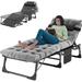 Slsy Folding Chaise Lounge Chair 5-Position Folding Cot Heavy Duty Patio Chaise Lounges for Outside Poolside Beach Lawn Camping