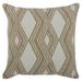 Jai 22 x 22 Outdoor Accent Throw Pillow Handwoven Geometric Design Brown- Saltoro Sherpi