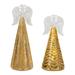 The Holiday Aisle® LED Textured Glass Angel Decor Set of 2 Glass/Mercury Glass | 8 H x 2.75 W x 2.75 D in | Wayfair