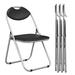 Inbox Zero Cremona Plastic/Resin Padded Stackable Folding Chair Set of 4 Plastic/Resin in Black/Gray | 31 H x 18 W x 18.5 D in | Wayfair