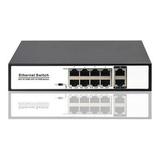 10-port intelligent POE switch 100Mbps With 8+2 100M monitoring - Smart Ethernet POE Switch with 8- PoE ports and AP recorder+shunt for network hub 48V