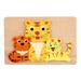 Temacd Jigsaw Puzzle Wooden Colorful Three-dimensional Educational Hand-eye Coordination Child Gift 3D Animal Puzzle Baby Early Education Toy Party Favors Tiger