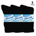 Unisex Diabetic Crew Circulatory Non-Elastic Cotton Socks for Mens & Womens (3 Pairs Black 10-13)