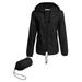 LSFYSZD Women Packable Rain Jacket Outdoor Hooded Windbreaker with Adjustable Drawstring