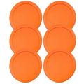 Wood Grip | Lids For Pyrex And Anchor Round Glass Containers 4-Cups Orange-6Pk Food Covers