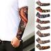 Anvazise 1 Pc Cycling Arm Sleeve Comfortable Anti-UV Tattoo Pattern Breathable Sunscreen Sun Protection High Elasticity Thin Arm Protection Riding Sleeve Cycling Supplies Red Green One Size