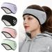 Anvazise Logo Print Sweat Absorption Sports Headband High Elasticity Plush Ear Cover Thermal Sweatband Hair Accessories Black One Size