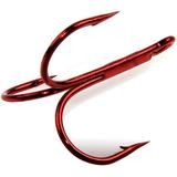 Treble Fishing Hooks Needlepoint 100pcs High Carbon Steel Treble Hooks Strong Round Bend Small Wide Gap Fishhooks for Freshwater Saltwater Hook - Sizes 1/0 2# 4# 6# 8# 10# 12# 14# Red