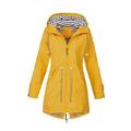 Raincoat Women Lightweight Waterproof Rain Jackets Packable Outdoor Hooded Windbreaker for Fishing Hiking Climbing Camping Travel - yellow XXXL yellow XXXL