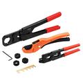 BENTISM PEX Pipe Crimping Tool Kit Pro Press Crimper for 3/8 1/2 3/4 Crimp Rings with 3 Jaw Dies PEX Tubing Cutter Go/No-Go Gauge Copper Ring Removal Tool Meets ASTM F1807 Standards