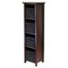 Winsome Verona 4 Section N Storage Shelf with 4 Foldable Fabric Baskets - Walnut and Black