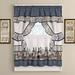Sweet Home Collection 4 Piece Kitchen Curtain 24 in Tier Set Navy