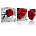 3 Pcs Black White with Red Wall Art Red Rose Wall Decor Abstract Decorations Flower Picture on Canvas for Home Decor Stretched and Framed 12X12inches