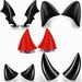 10pcs Motorcycle Helmet Horns Accessories Set Cute Cat Ears Devil Wings Shaped Adhesive Suction Cup Decoration Parts