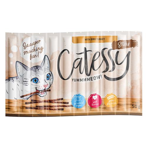 150x 5g Catessy Sticks mit BBQ Pute Katzensnacks