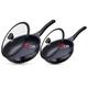 INTIGNIS Premium Set of Extra Deep Frying Pans with Lids - 28cm and 30cm - Anti Scratch Ceramic Coating - Suitable for All Hobs