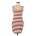 Shein Casual Dress - Bodycon: Blue Stripes Dresses - Women's Size Medium