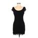 Divided by H&M Casual Dress - Bodycon Boatneck Short sleeves: Black Print Dresses - Women's Size Medium