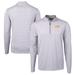 Men's Cutter & Buck Gray LSU Tigers Alumni Logo DryTec Virtue Eco Pique Micro Stripe Recycled Quarter-Zip Pullover Top