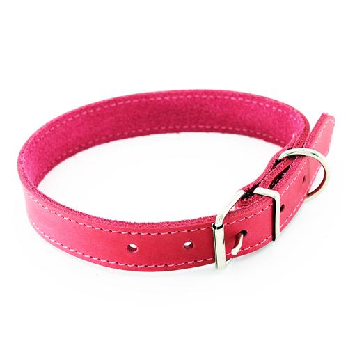 Heim Halsband mit Ziernaht, pink 36-44cm, B25mm Hund