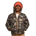 The North Face Boys' Reversible Mt Chimbo Hooded Jacket (Size XS) Utility Brown/Camouflage, Polyester