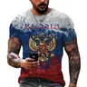 Neue Mode Russland Flagge 3D-Druck Männer Russland Bär T-Shirt Kurzarm Herren bekleidung Streetwear