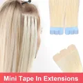 MRS HAIR Mini Tape in Haar verlängerungen Echthaar natürliche Haar verlängerungen blond 3x0 8 cm