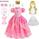 2023 Pfirsich Prinzessin Kleid für Mädchen Cosplay Kostüm Kinder Bühne Performace Outfits Kinder