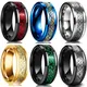 Mode 8mm herren Edelstahl Celtic Dragon Ring Inlay Rot Grün Schwarz Carbon Fiber Ring Hochzeit Band