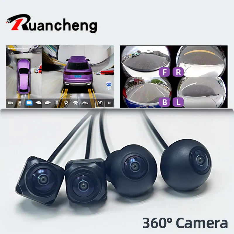 360 ° Panoramakamera 720P HD hinten/vorne/links/rechts Sichtobjektiv 360 Panorama-Zubehör Auto Android Radio Image