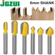 6mm Schaft Router Bits Set Core Box Bit rounf nase bit 90 Grad V-Groove Bit Für Holz werkzeuge