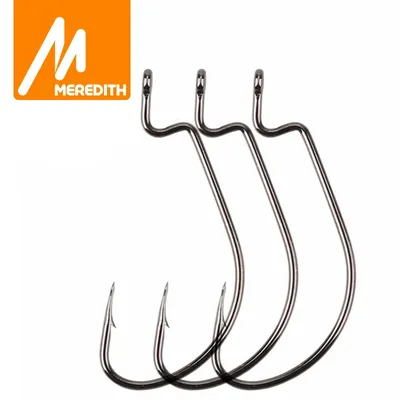 MEREDITH 50 teile/los Angeln Weichen Wurm Haken High Carbon Stahl Breite Super Lock Angelhaken