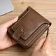 Vintage kleine Herren Brieftasche Pu Leder kurze Geldbörse Männer Hasp Reiß verschluss Clutch solide