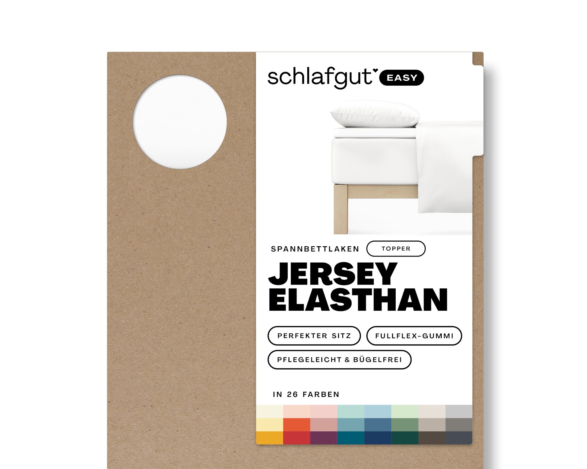 schlafgut »Easy« Jersey-Elasthan Spannbettlaken für Topper L / 132 Yellow Light Image
