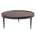 iH casadécor IH Casa Decor Gray Acacia Wood w/ Riveted Gunmetal Cake Stand Wood in Brown | 5.75 H x 12 W in | Wayfair BKL-1010