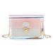 Shoulder bag 1 Pc PVC Cosmetic Bag Shoulder Bag Fashion Buckle Closure Pouch (Pink)