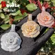 Bubble Letter Iced Out Pendant Rose Flower Necklace for Women Hip Hop Charms Cubic Zircon Fashion