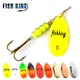 FISH KING Spinner Bait 3.9g 4.6g 7.4g 10.8g 15g Rotating Spinners Spoon Lures pike Metal With Treble