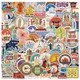 10/30/50/100pcs Vintage Global Travel City Landscape Stickers Decal Laptop Car Skateboard Luggage