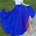 720 Degree Chiffon Skirt Ballet Belly Dance Women Gypsy Long s r Practice Wear Assorted Solid Purple