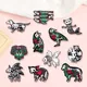 Creative Trendy Cartoon Cat Dog Bird Animal Skeleton Oil Drop Lapel Brooch Badges Pin Denim Bag