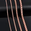 1 Piece 2mm/3mm/4mm/5mm Thickness Rose Gold Color Link Jewelry Classic Curb Necklace Stainless Steel