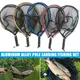 Fly Fishing Net Folding Dip Net Outdoor Fishing Rubber Non-slip Aluminum Alloy Pole Handle Large