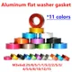 20pcs/lot m3 aluminum washer M3*6*0.25/0.5/1/1.5/2/2.5/3/4/5/6/8/10mm M3 colourful Anodized aluminum