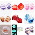 JUNLOWPY Dangle Ear Plugs Gauges Stainless Steel Wood Stretcher Expander Flower Earring Flesh