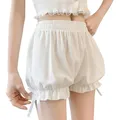 M2EA Women Adult Ice Silk Ruffled Pumpkin Shorts Pants Bloomers Safety Under Pants