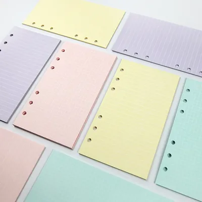 2025 40Sheet Kawaii A5 A6 Loose Leaf Notebook Refill Spiral Binder Index Paper Inner Pages Daily Planner Line Grid Blank Agenda