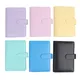 Macaron Color A6 6 Ring Binder PU Clip-on Notebook Leather Loose Leaf Money Cash Envelope Organizer