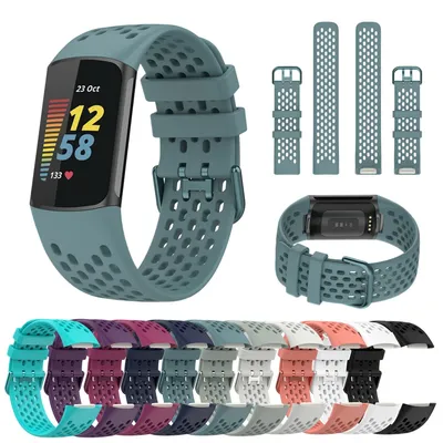 Strap For Fitbit Charge 5/6 Smart Watch Band Sports Breathable Strap Silicone Wristband For Fit Bit