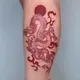 Waterproof Temporary Tattoo Sticker Red Dragon Pattern Men's and Women's Arm Body Art Fake Tattoo